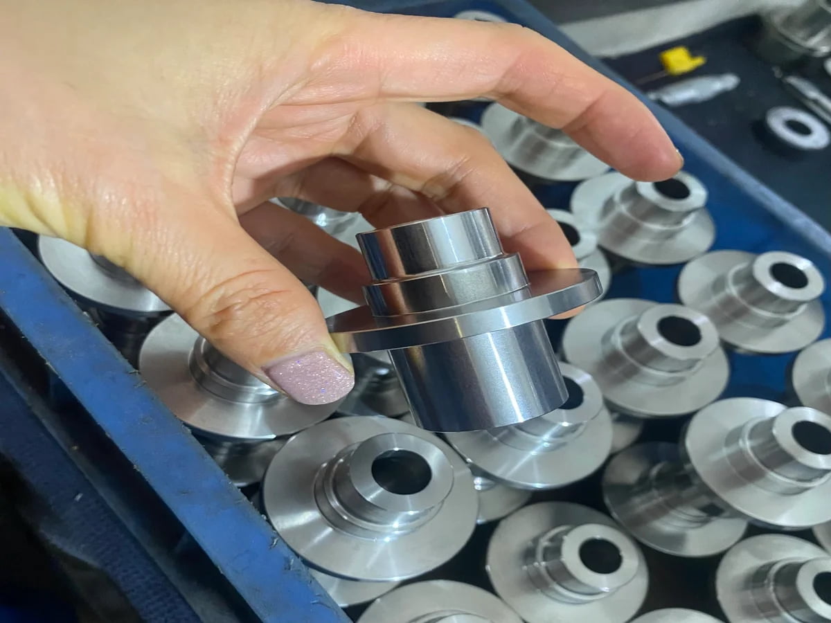 Precision turned and milled metal parts ready for assembly