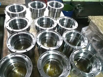Precision metal parts ready for inspection